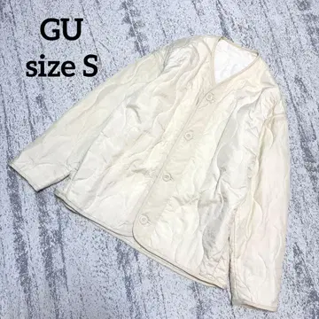 [ GU ] 자켓 퀼팅 블루종 S 아이보리 남녀 337988