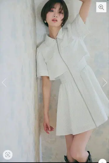 rienda 스트라이프 화이트 셔츠 원피스 S