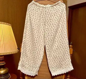 70s 80s 유럽 프랑스 앤티크 빈티지 구제 의류 꽃무늬 팬츠