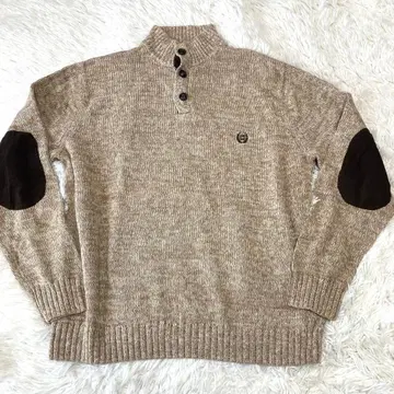 CHAPS 차프스 니트 하프 버튼 엘르 패치 코듀로이