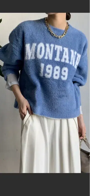 DouDou 페더 로고 니트 [미사용 새상품]