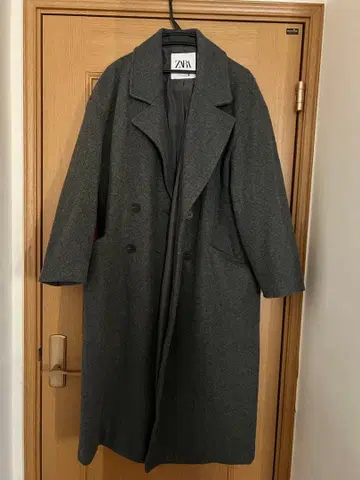 ZARA 차콜 그레이 롱 코트 체스터 코트 오버 사이즈 XL