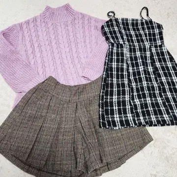 겨울 코디 니트 원피스 숏 팬츠 묶음 판매