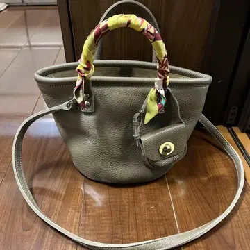 himeshop 가죽 그레이지 버킷 토트 S