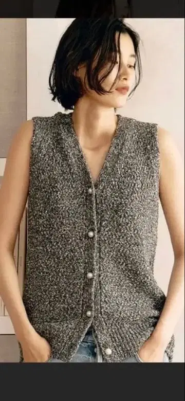 개럴개런트 펄 니트 베스트