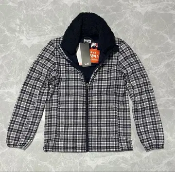 택 포함 새상품 adidas 체크 무늬 패딩 자켓 네이비 M 옷깃 보아