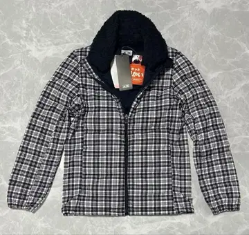 택 포함 새상품 adidas 체크 무늬 패딩 자켓 네이비 M 옷깃 보아