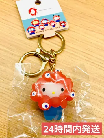 헬로키티 클리어 컬러 마이클 마스코트 키링 간사이 박람회