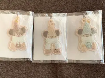 릴린린 키체인 세트 3종 스카이블루 화이트 브라운 (베이지)