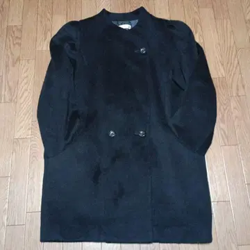 새상품 twentyone 울 더블 코트 블랙 광택 어깨 턱 L 사이즈