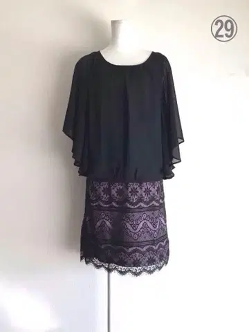 새상품 CYPEROUS VIEW 프릴&레이스 원피스 퍼플 M