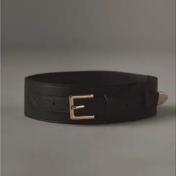EmiliaWiz 블랙 가죽 벨트 (골드 금장 장식)