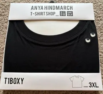 새상품 유니클로 아냐 힌드마치 티셔츠 블랙 3XL