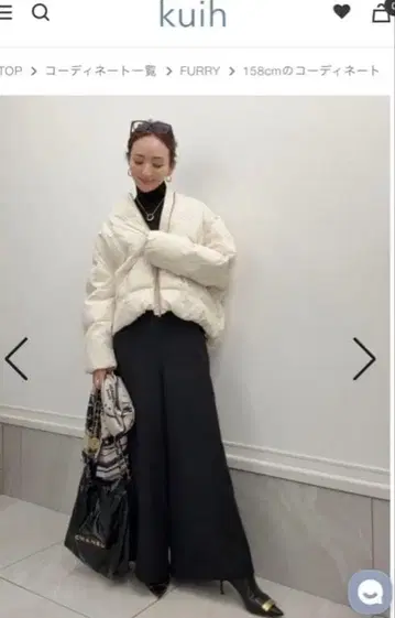 Kuih 스트레치 요크 절개 퓨어 다운 FURRY