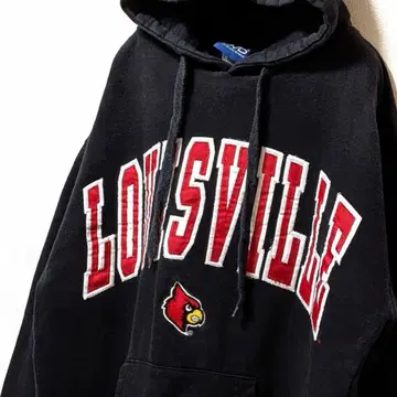 OVB 루이빌 카디널스 자수 후드 맨투맨 블랙 블랙 구제 의류