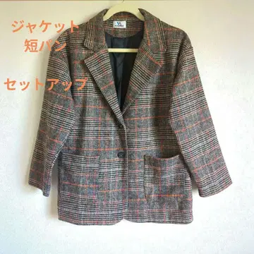 여성용 체크 무늬 셋업 자켓 숏팬츠 새상품급