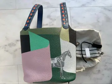 말 패턴 새상품 실버 금장 장식 큐브 백