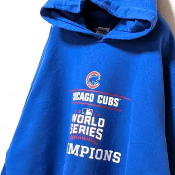 길단 MLB 시카고 컵스 로고 후드 맨투맨 블루 파랑 L 구제 의류