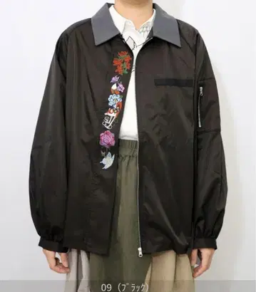 [] 여우와 꽃 자수 튤 레이어드 블루종