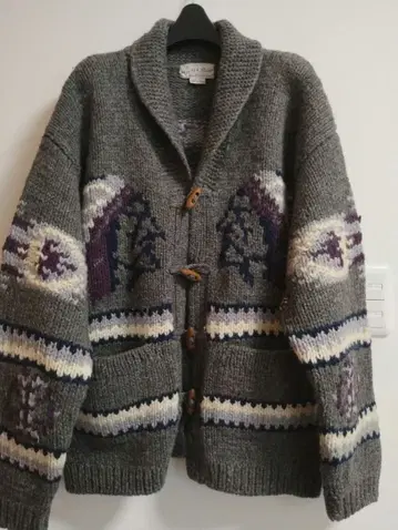 울 코위찬 가디건 인디언