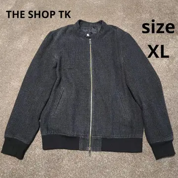 THE SHOP TK 블루종 자켓 차콜 그레이 체크 XL