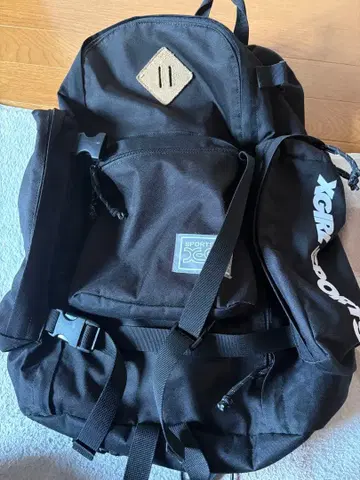 X-girl 웨스트 파우치 포함 대용량 백팩 블랙