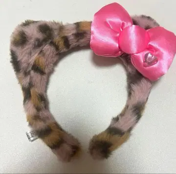 USJ 레오파드 무늬 리본 머리띠