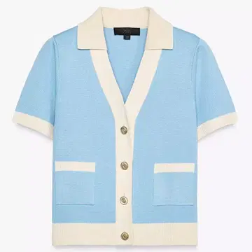 ZARA 반팔 가디건 스카이블루 컨디션 최상