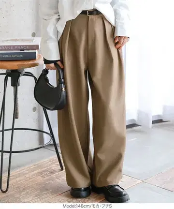 [ Petitle / 프티레 ] 2턱 와이드 팬츠 프티S 고베 레터스