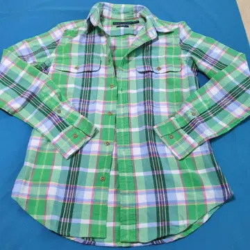 랄프 로렌 깨끗한 그린 체크 셔츠