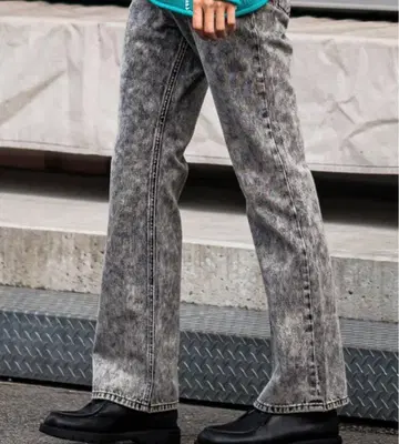 [ improves ] 케미컬 워시 플레어 컷 데님