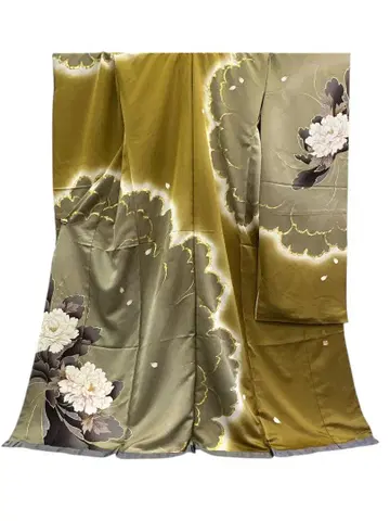 순수 실크 후리소데 가봉 미재단품 1193