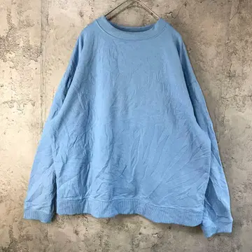 B913 구제 의류 트레이닝복 맨투맨 파랑 무지 90s Y2K