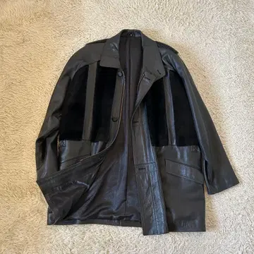 라무 가죽 자켓 코트 블랙 양가죽 구제 의류 블랙 퍼 일본제 블랙