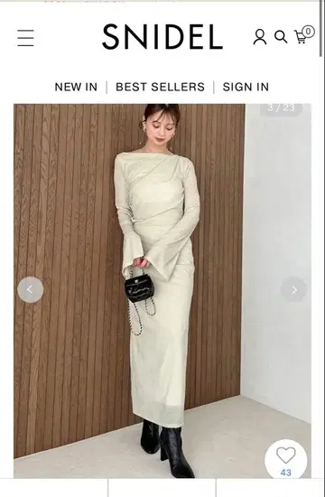 snidel 플로키 벨로아 드레이프 드레스