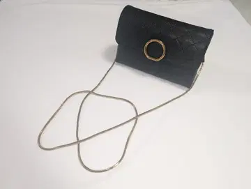 퀼팅 숄더백 블랙 골드 체인 미니백