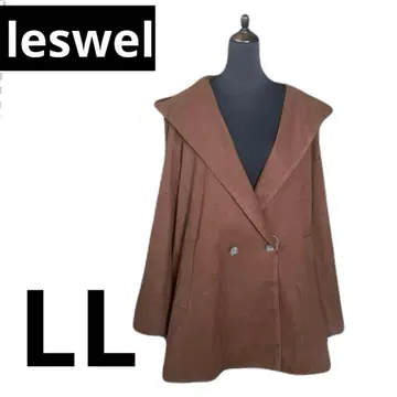 택 포함 leswel 브라운 후드 부착 자켓 LL