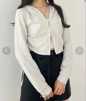 heather 개더 WZIP 속기모 후디 오트밀