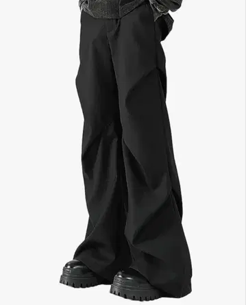 모드 스타일 롱 팬츠 블랙