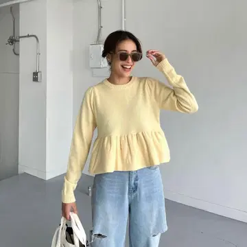 CHERI 페플럼 니트