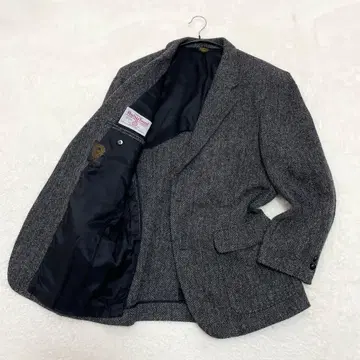 [ 새상품급 ] 해리스 트위드 헤링본 테일러드 자켓 XL 싸개 버튼