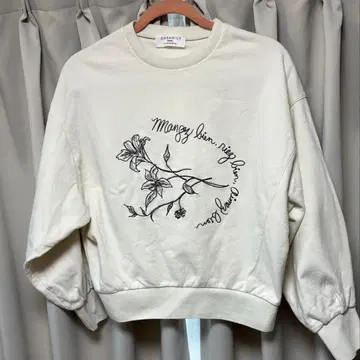 SNIDEL ORGANICS 아이보리 꽃무늬 자수 트레이닝복