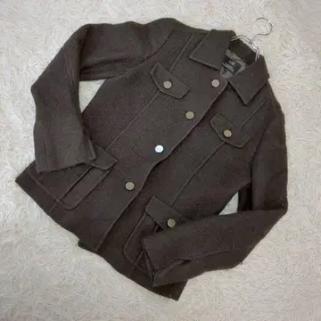 23구 니트 자켓 다크 브라운 40 레귤러 카라