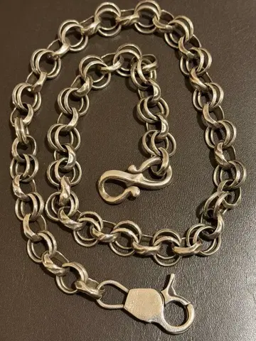 실버 925 지갑 체인 키헤이 계열 더블 링 중후함 고급스러움