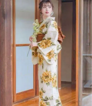 여름색 해바라기 조사 DITA 유카타 해바라기 즉시 발송