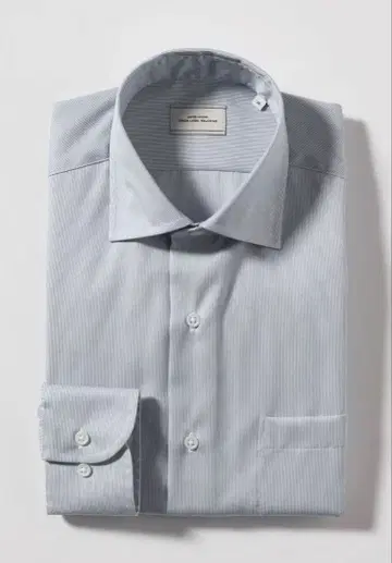 그린 라벨 코튼 내로우 스트라이프 와이드 칼라 드레스 셔츠 XXL