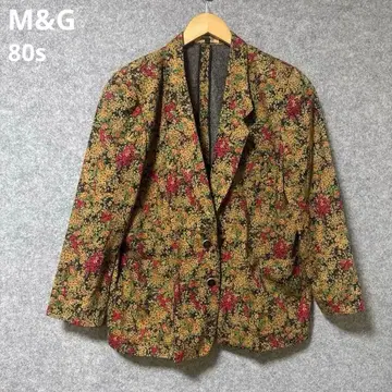 M&G 80s 빈티지 레트로 꽃무늬 올 패턴 테일러드 자켓