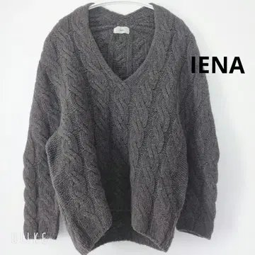 [ 새상품급 ] 이에나 IENA 울 홀가먼트 케이블 짜임 니트 그레이
