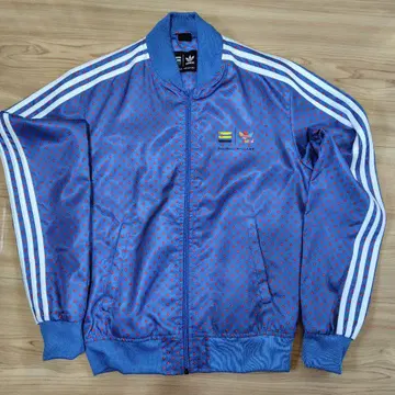 아디다스 퍼렐 윌리엄 콜라보 블루 도트 무늬 트랙 자켓