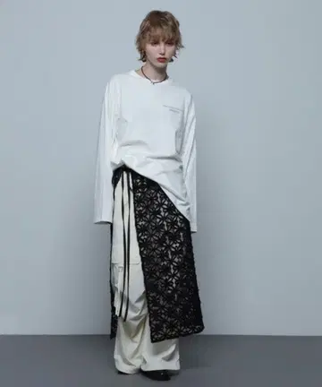 [ 미사용 새상품 ] ROSE BUD 레이스 랩스커트 블랙